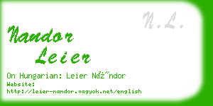 nandor leier business card